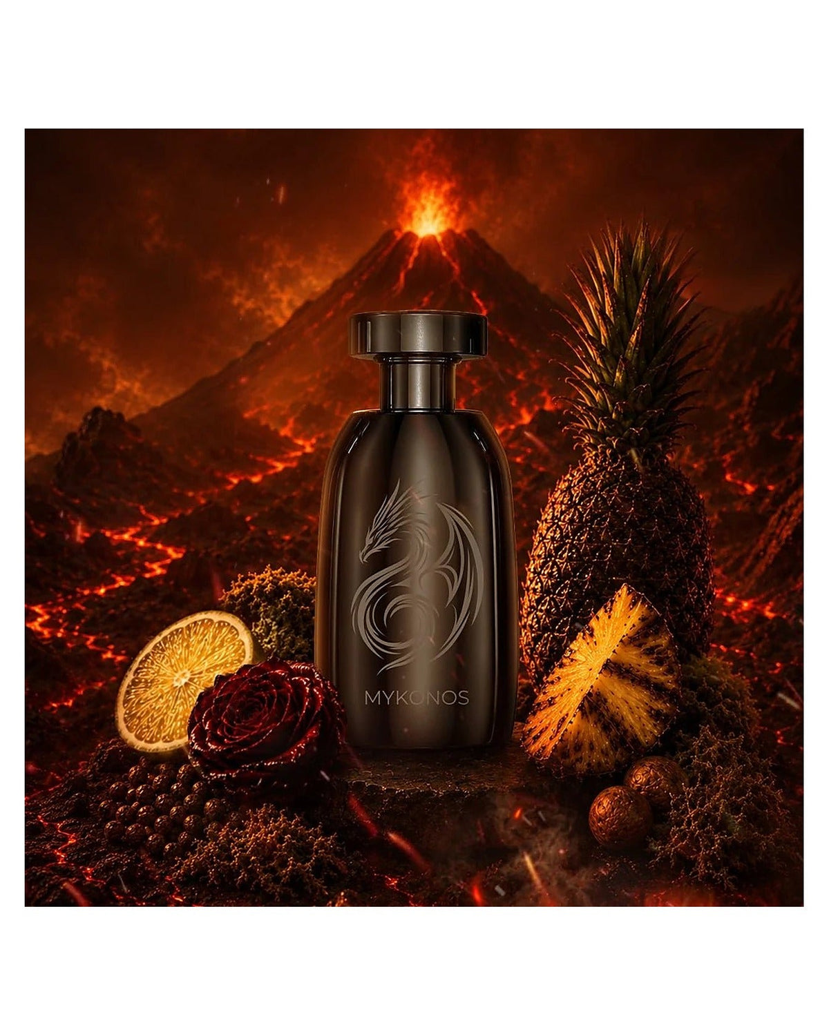 Mykonos Inferno Extrait de Parfum (100ml) – Eaux de Parfum, verpakking
