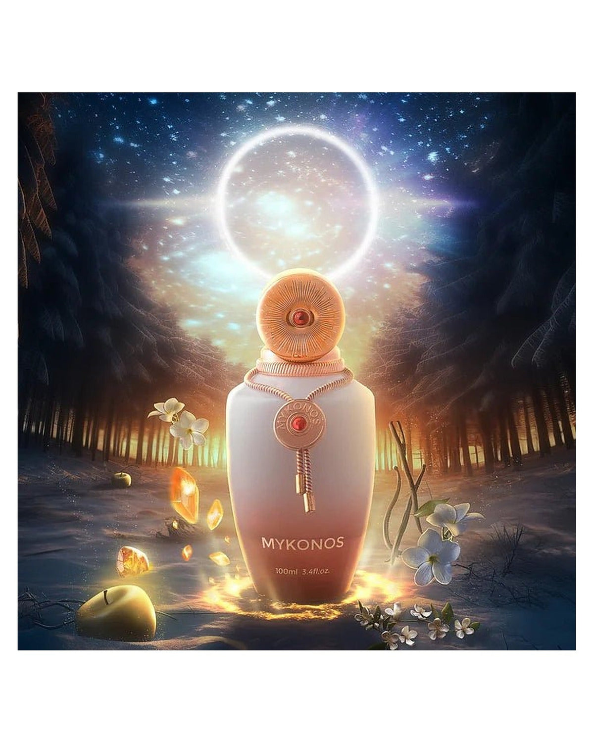 Mykonos Satin Blanc (100ml) – Eaux de Parfum, verpakking